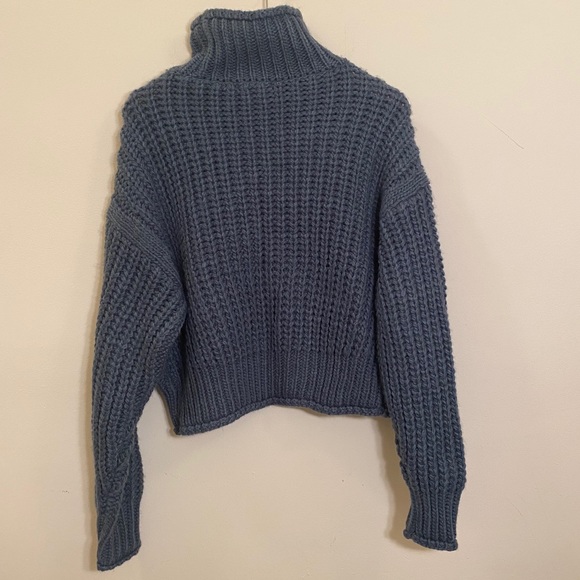 H&M Knit Sweater Teal Blue Turtleneck - Picture 11 of 14